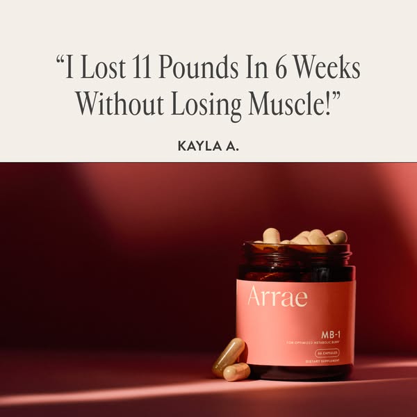 This Arrae ad features a testimonial from a customer, Kayla A., who claims to have lost 11 pounds in 6 weeks without los
