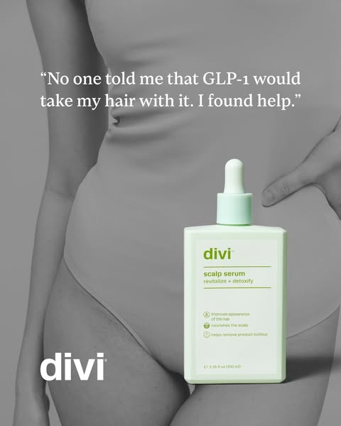 This ad features a testimonial from a customer who experienced hair loss as a result of taking GLP-1 medication. The ad 