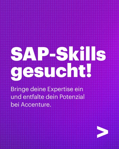 This ad promotes career opportunities at Accenture, seeking individuals with SAP skills and inviting them to bring their