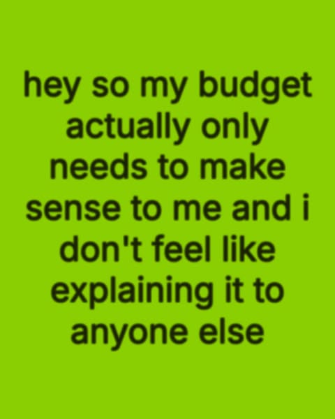 This ad uses a meme format to convey the message that the user's budget only needs to make sense to them and they do
