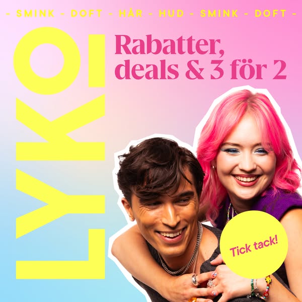 This ad by LYKO features a vibrant, youthful aesthetic with a focus on discounts and offers across its product range. It
