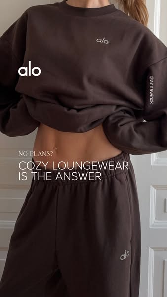 This ad is designed to promote Alo loungewear and suggests that it is the perfect answer to when there are no plans.