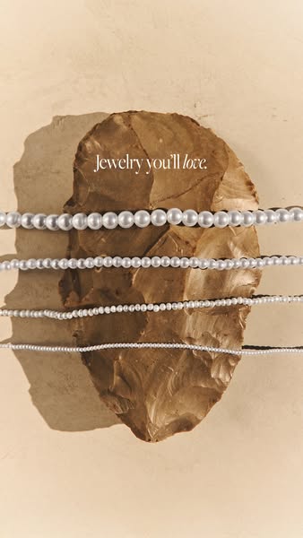 An image ad featuring 4 strands of pearl necklaces with the headline "Jewelry you'll love."