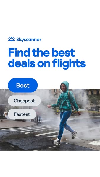 This ad for Skyscanner highlights the ability to find the best deals on flights.