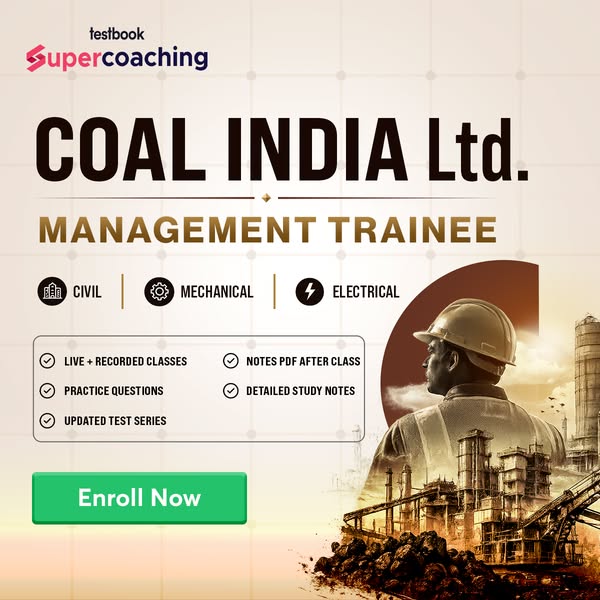 This ad is for Coal India Ltd. management trainee courses at Supercoaching by Testbook. The ad is attempting to drive en