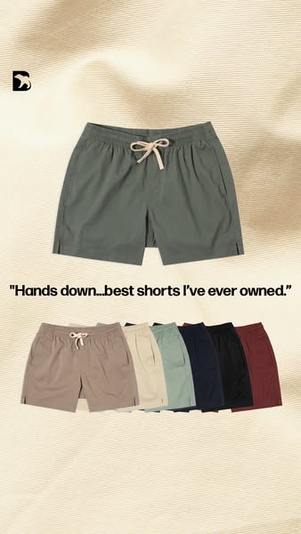 This ad features a testimonial about the brand's shorts. The ad shows a pair of the brand's shorts in one color,