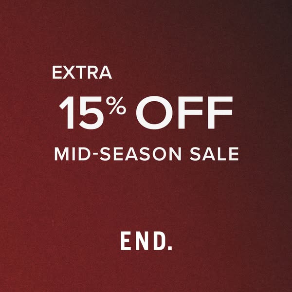 This ad promotes a mid-season sale with an extra 15% discount.