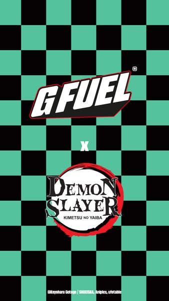 This ad announces a partnership between G FUEL and Demon Slayer.