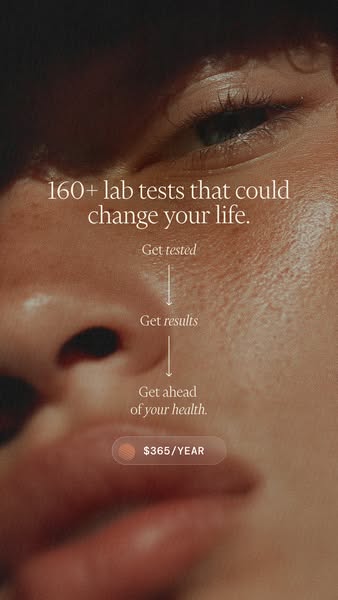 This ad emphasizes the expansive range of lab tests offered (160+) to empower users in proactively managing their health