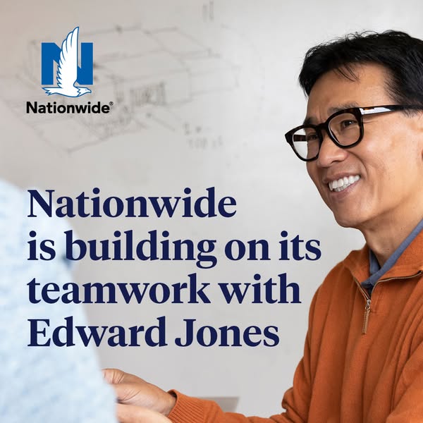 This image ad is an announcement of a partnership between Nationwide and Edward Jones. It's intended for professiona
