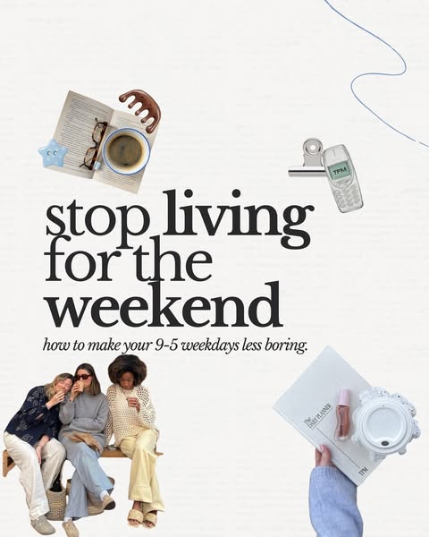 This ad shows a collage with lifestyle objects such as coffee, a notebook, and a cellphone. The ad suggests that the fea