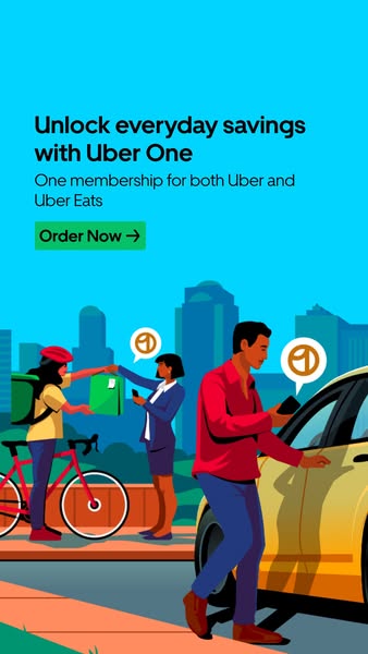 This ad promotes Uber One, a membership program that combines benefits for both Uber and Uber Eats. The ad features an i