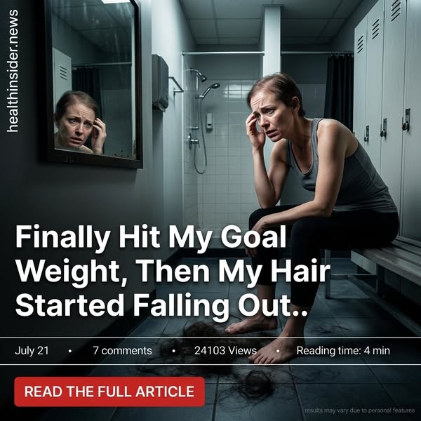 An image ad from healthinsider.news featuring a woman sitting in a locker room with a worried expression. The ad copy st