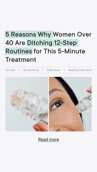 This ad is designed to look like an article preview. It features a headline about women over 40 ditching 12-step routine