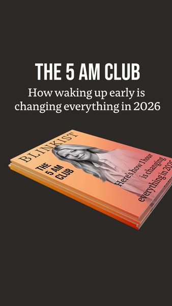The ad promotes the Blinkist app with a conceptual magazine cover. The magazine cover features the title, "The 5 AM