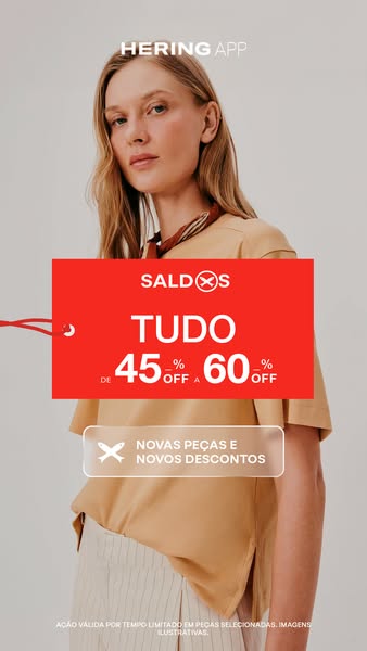 This ad from Hering promotes a sale of 45% to 60% off new pieces and new discounts.