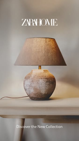 This ad showcases a lamp from the new Zara Home collection.