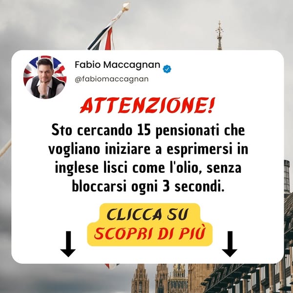 This image ad, designed to resemble a social media post from Fabio Maccagnan, targets retired individuals interested in 