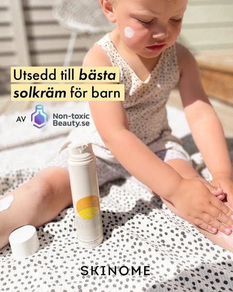 This ad features a young child applying sunscreen to their leg. The ad highlights the product's recognition as the b