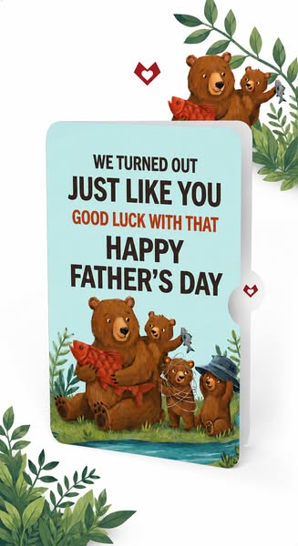 An illustration of a Happy Father's Day greeting card.