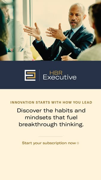 This ad for HBR Executive promotes breakthrough thinking through a subscription.