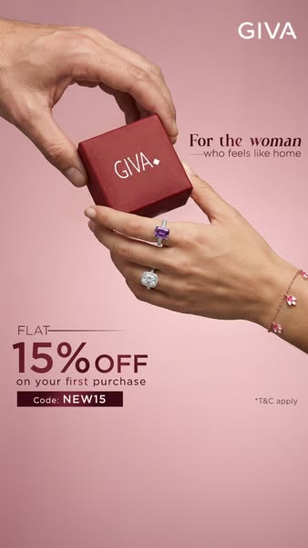 This image ad showcases GIVA jewelry, specifically rings and a bracelet. The ad aims to connect the brand with a sense o
