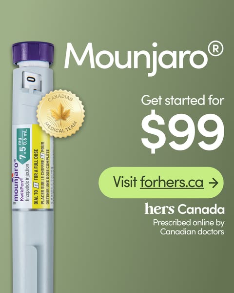 This image ad for Mounjaro promotes a limited-time offer to 'Get started for $99' when prescribed online by Cana