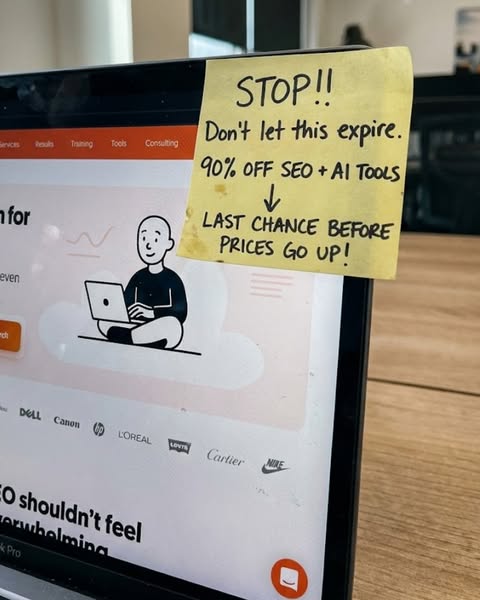 This image ad is meant to generate awareness of the SEO and AI tools with a limited time offer of 90% off before the pri