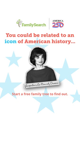 This image ad suggests that users could be related to an icon of American history by using FamilySearch to start a free 