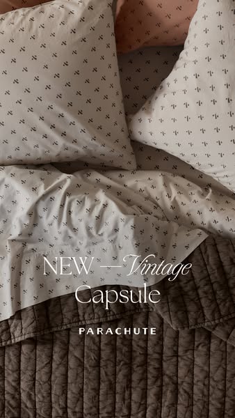 This ad showcases Parachute's new Vintage Capsule collection, highlighting the vintage design and the Parachute bran