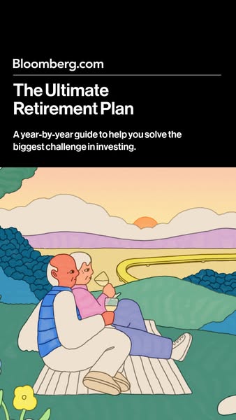 This ad promotes Bloomberg's 'Ultimate Retirement Plan,' a year-by-year guide to solving the biggest challen