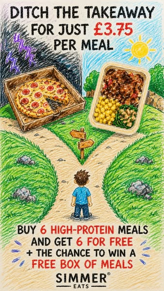 This ad is designed in a hand-drawn visual style. It presents two options that a person can choose from; a traditional t