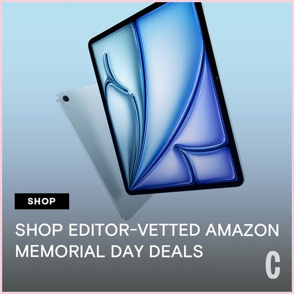 This ad promotes Amazon's editor-vetted Memorial Day deals, showcasing a tablet. The ad uses a simple, direct approa