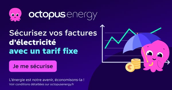 This ad for Octopus Energy promotes a fixed-rate tariff to help secure electricity bills. The ad features the brand'