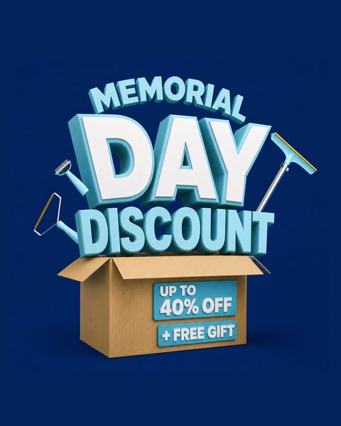 Ad promoting a Memorial Day discount of up to 40% off and a free gift.