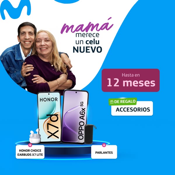 This ad features an image of a mom and her son with the text, “mamá merece un celu NUEVO” (mom deserves a NEW phone). Th