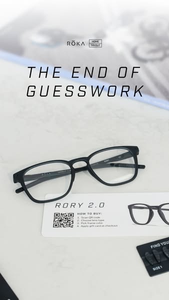 This ad from ROKA encourages consumers to utilize their home tryout program to end the guesswork when deciding what glas