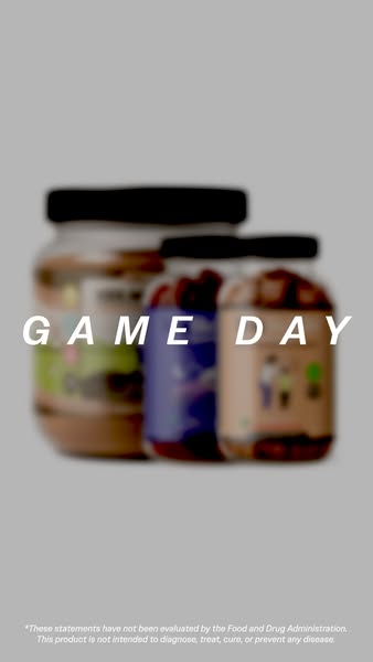 This ad features three jars of what appears to be a food product, with the text "GAME DAY" overlaid on the ima