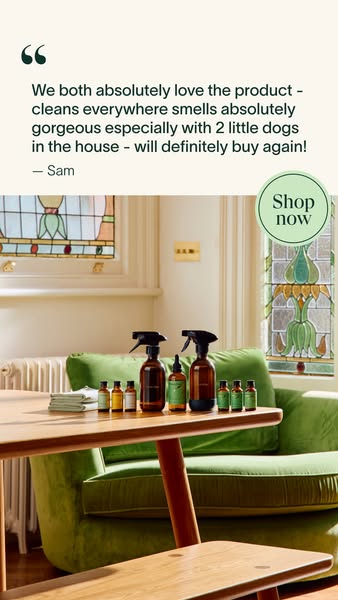 This ad features a customer testimonial about a cleaning product. The testimonial emphasizes the product's effective