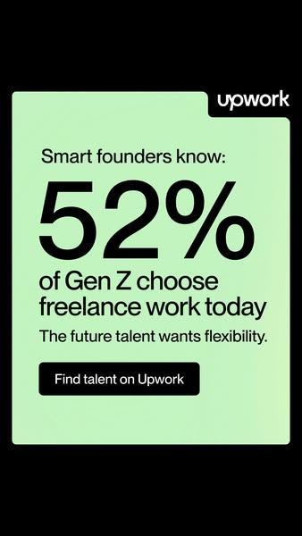 This ad uses a statistic to highlight the growing trend of Gen Z choosing freelance work, positioning Upwork as the go-t