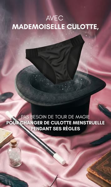 This ad uses a magic trick theme to introduce menstrual underwear, designed to replace traditional period products.