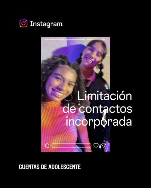 This ad shows an Instagram post about teen accounts and built in contact limitation.