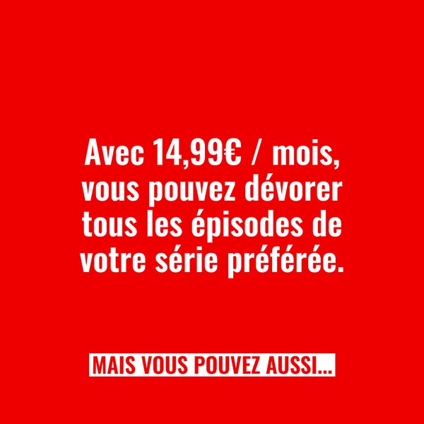 This ad promotes a service that allows users to watch their favorite show episodes, likely a streaming service, for 14.9