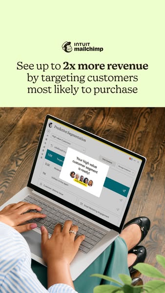 This Mailchimp ad promotes a feature that allows users to target customers who are most likely to purchase, potentially 