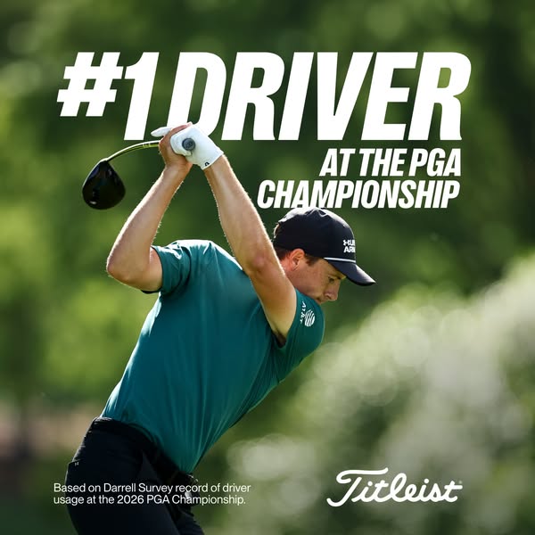This image ad features a professional golfer in mid-swing, promoting Titleist golf equipment. The ad emphasizes the bran