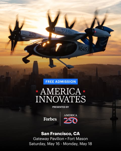 Ad promoting the 'America Innovates' event in San Francisco, featuring speakers, showcases, and exhibits.