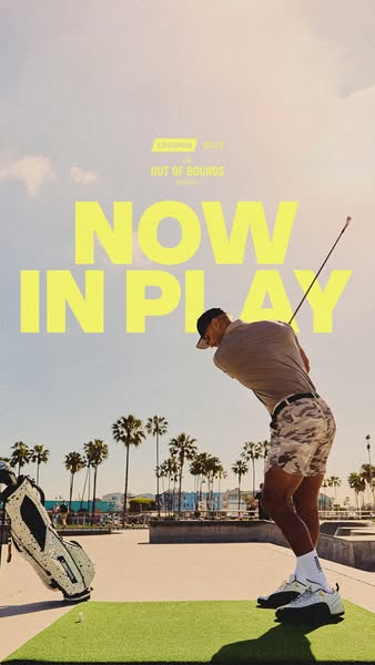 An image ad featuring a lifestyle image of someone using Legends Golf Apparel and equipment.