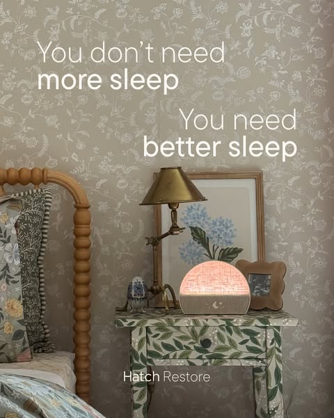 This image ad highlights how the Hatch Restore product can improve the quality of sleep.