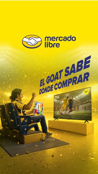 The ad features a man in a soccer jersey watching a soccer match on a TCL television and celebrating while holding a Wor