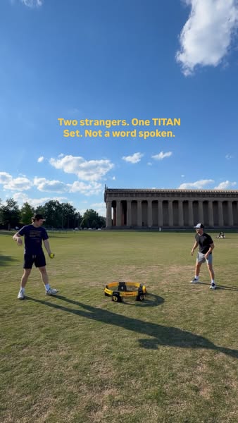 This ad showcases two strangers playing Spikeball in a public park, emphasizing the game's ability to bring people t